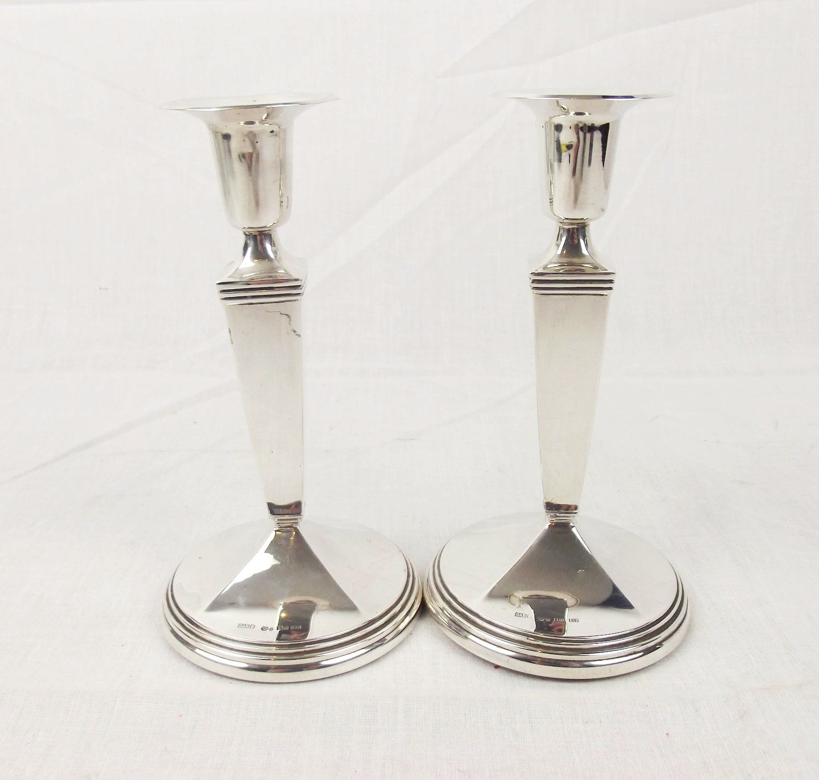 Pair of Small Swedish 830 Silver Candlesticks c1979 - Image 2