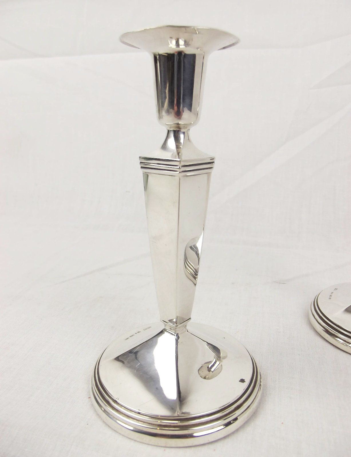 Pair of Small Swedish 830 Silver Candlesticks c1979 - Image 4