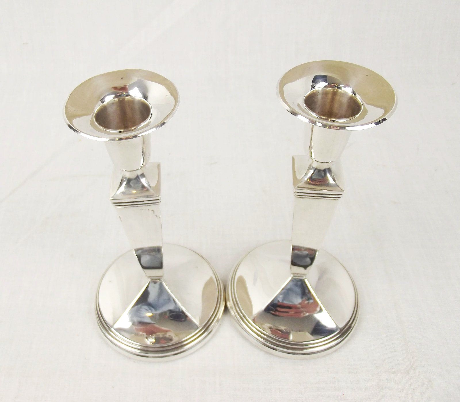 Pair of Small Swedish 830 Silver Candlesticks c1979 - Image 5