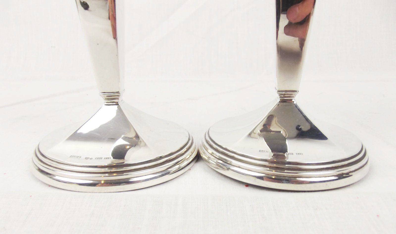 Pair of Small Swedish 830 Silver Candlesticks c1979 - Image 6