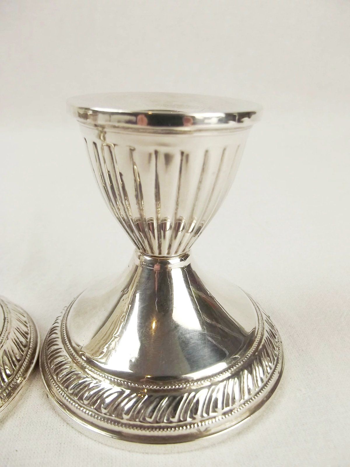 Pair Of Squat Silver Candlesticks - Image 3