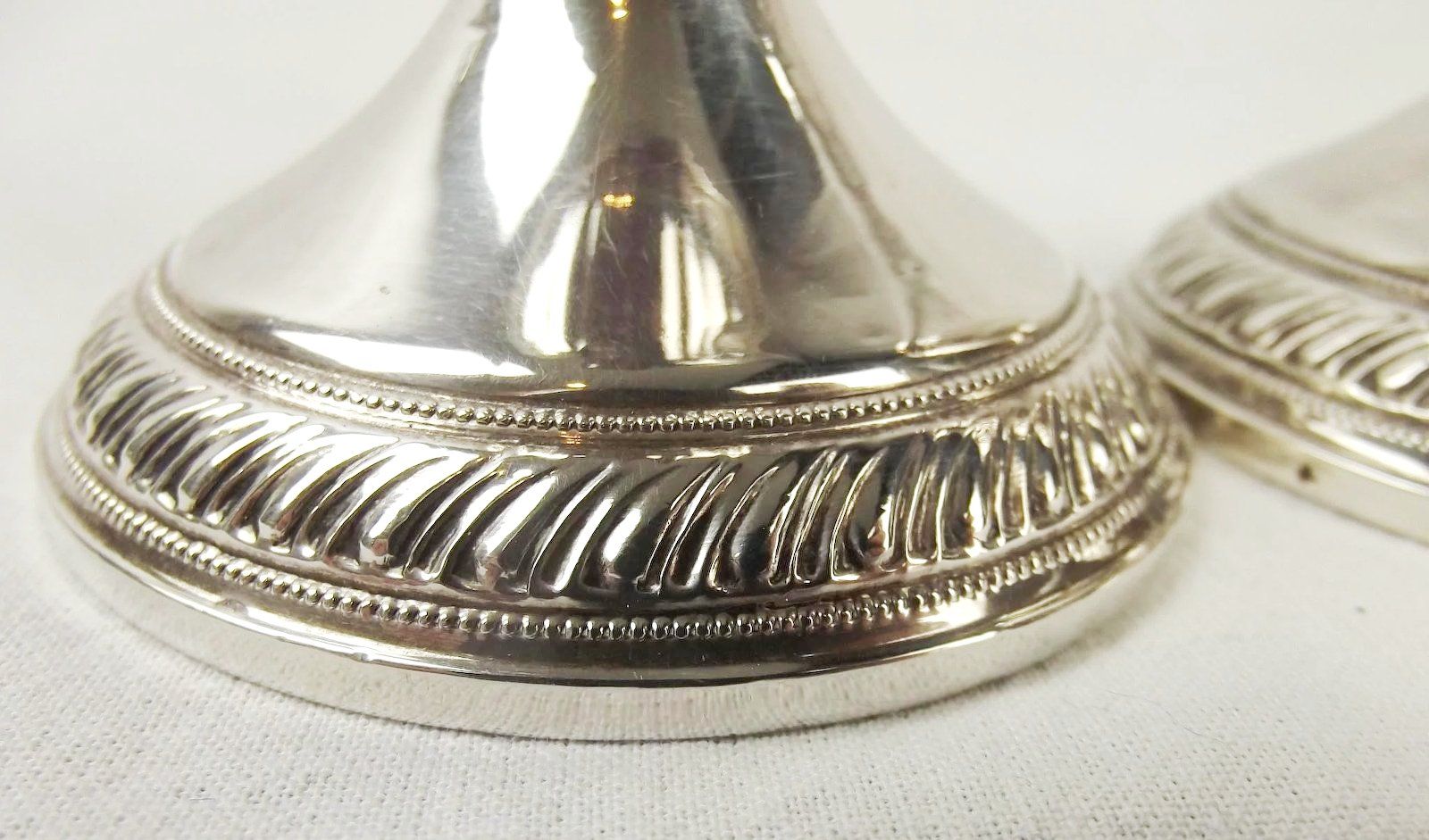 Pair Of Squat Silver Candlesticks - Image 4