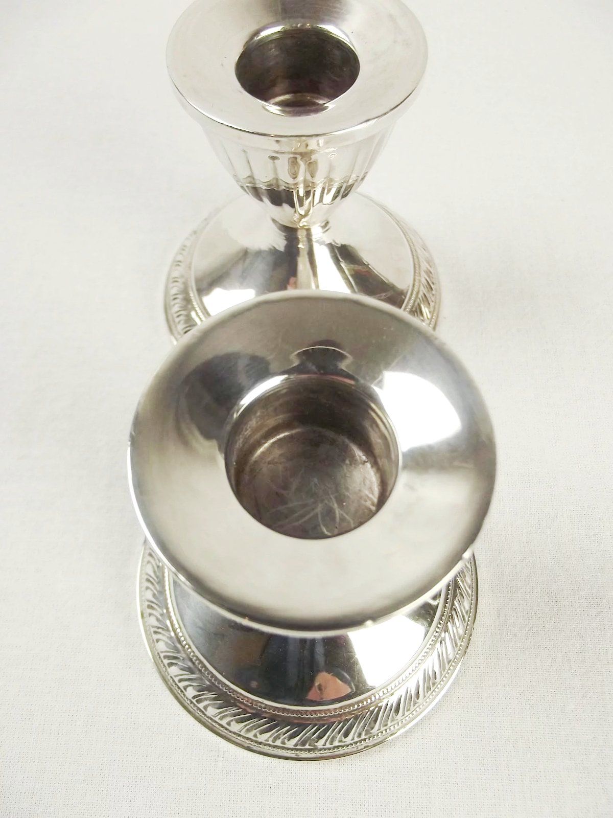 Pair Of Squat Silver Candlesticks - Image 7