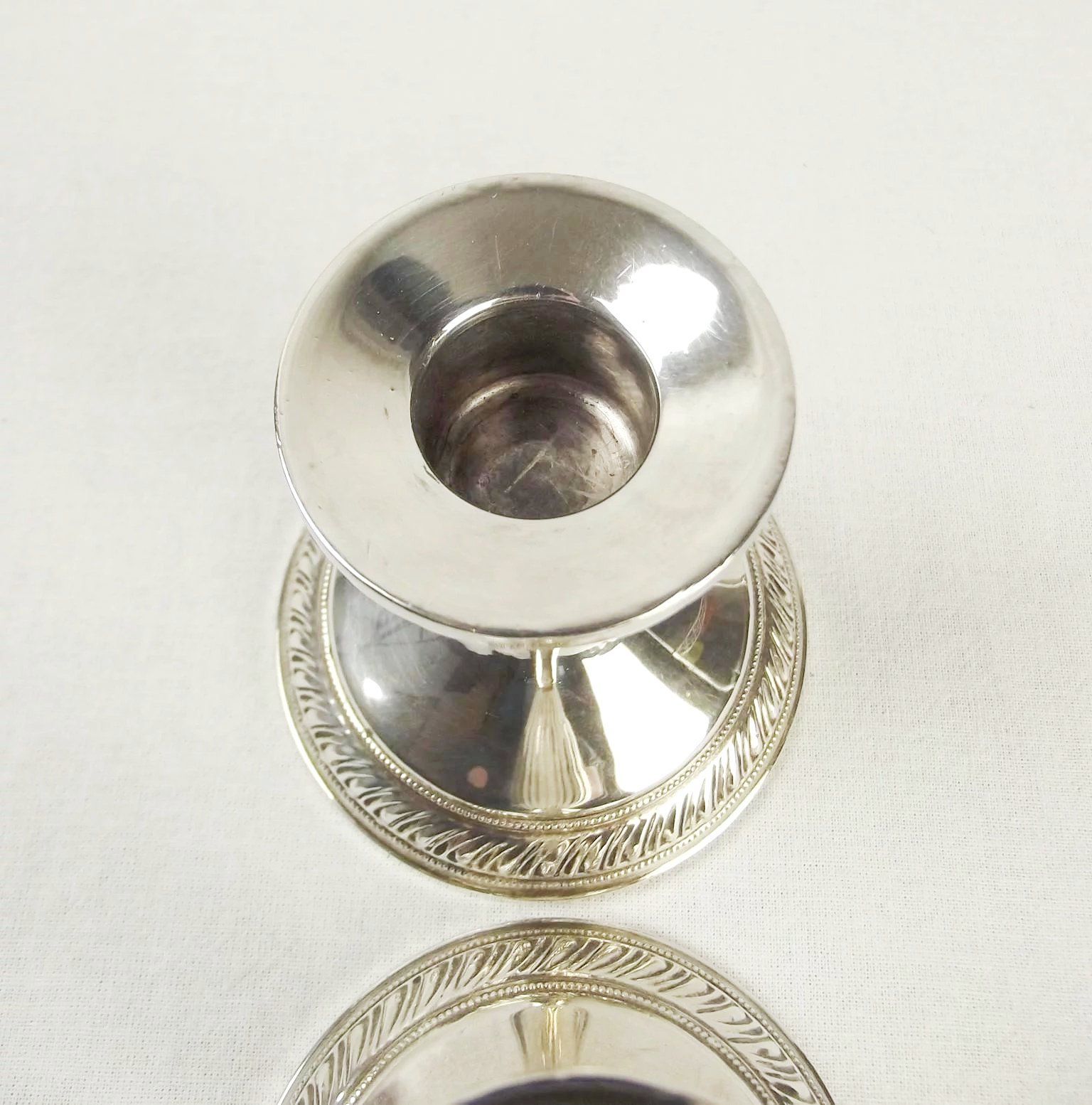 Pair Of Squat Silver Candlesticks - Image 8