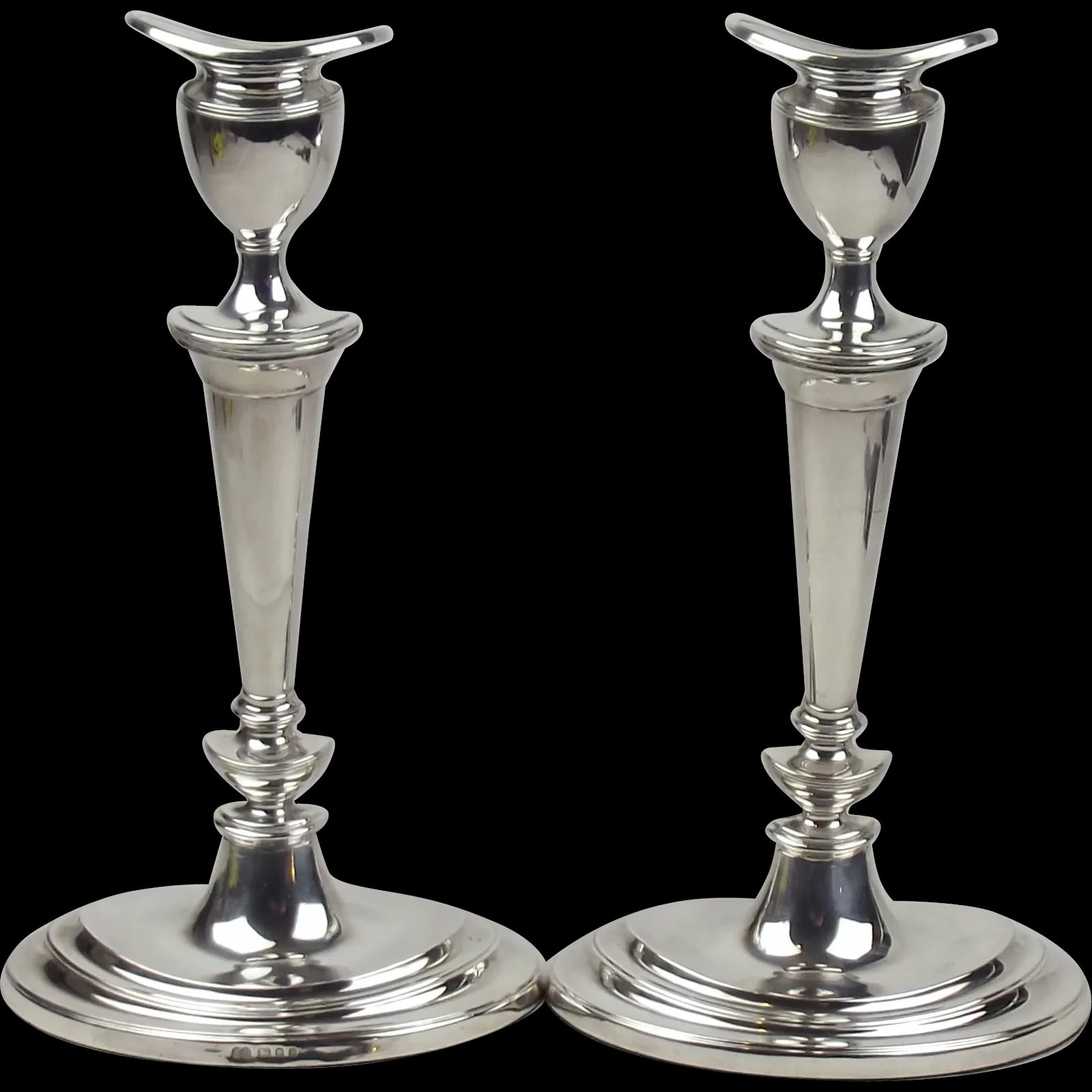 Pair of Sterling Silver Candlesticks c1970