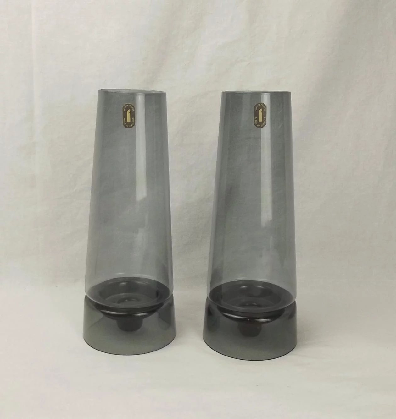 Pair Of Whitefriars Glass Candle Holders - Image 2