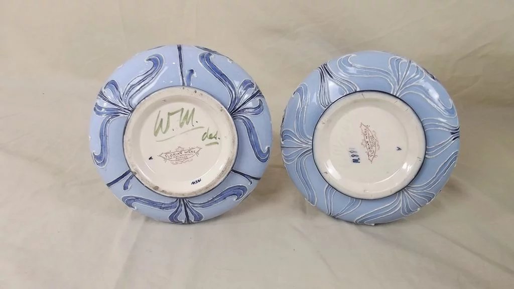 Pair of William Moorcroft 'Daffodil' Pattern Florian Ware Ships-Decanter Vases - Image 2