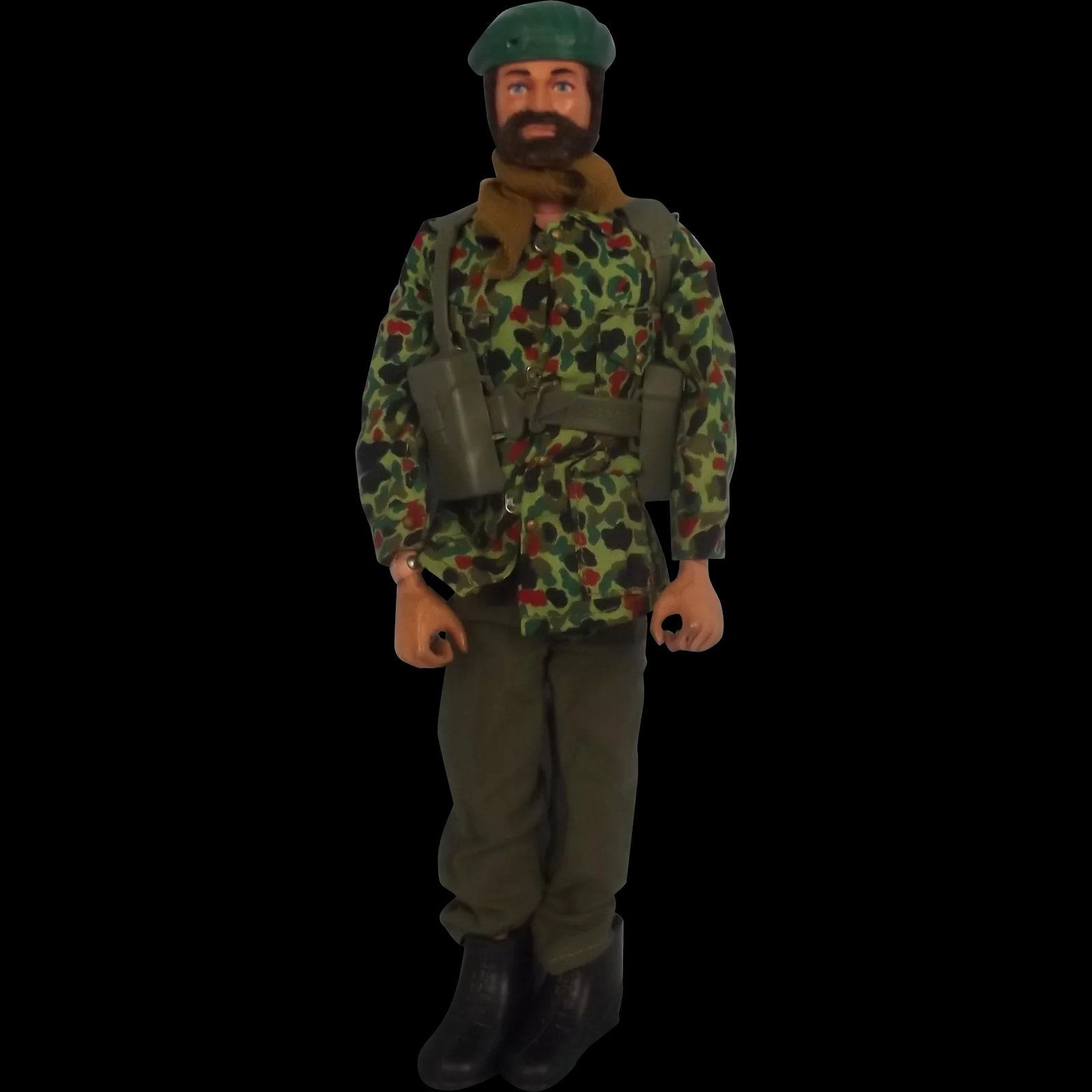 Palitoy Circa 1973 Flock Hair Action Man & Royal Marines Combat Uniform