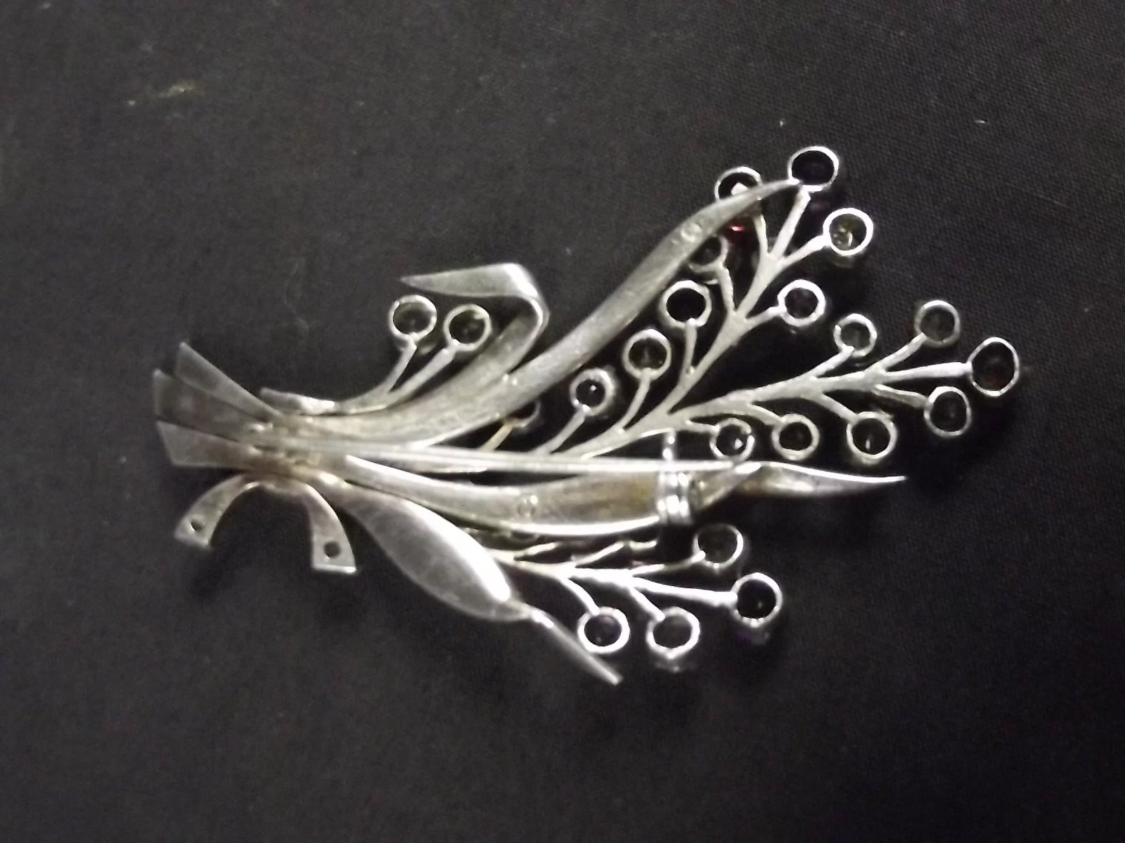 Platinum And Semi Precious Stone Branch Brooch - Image 4