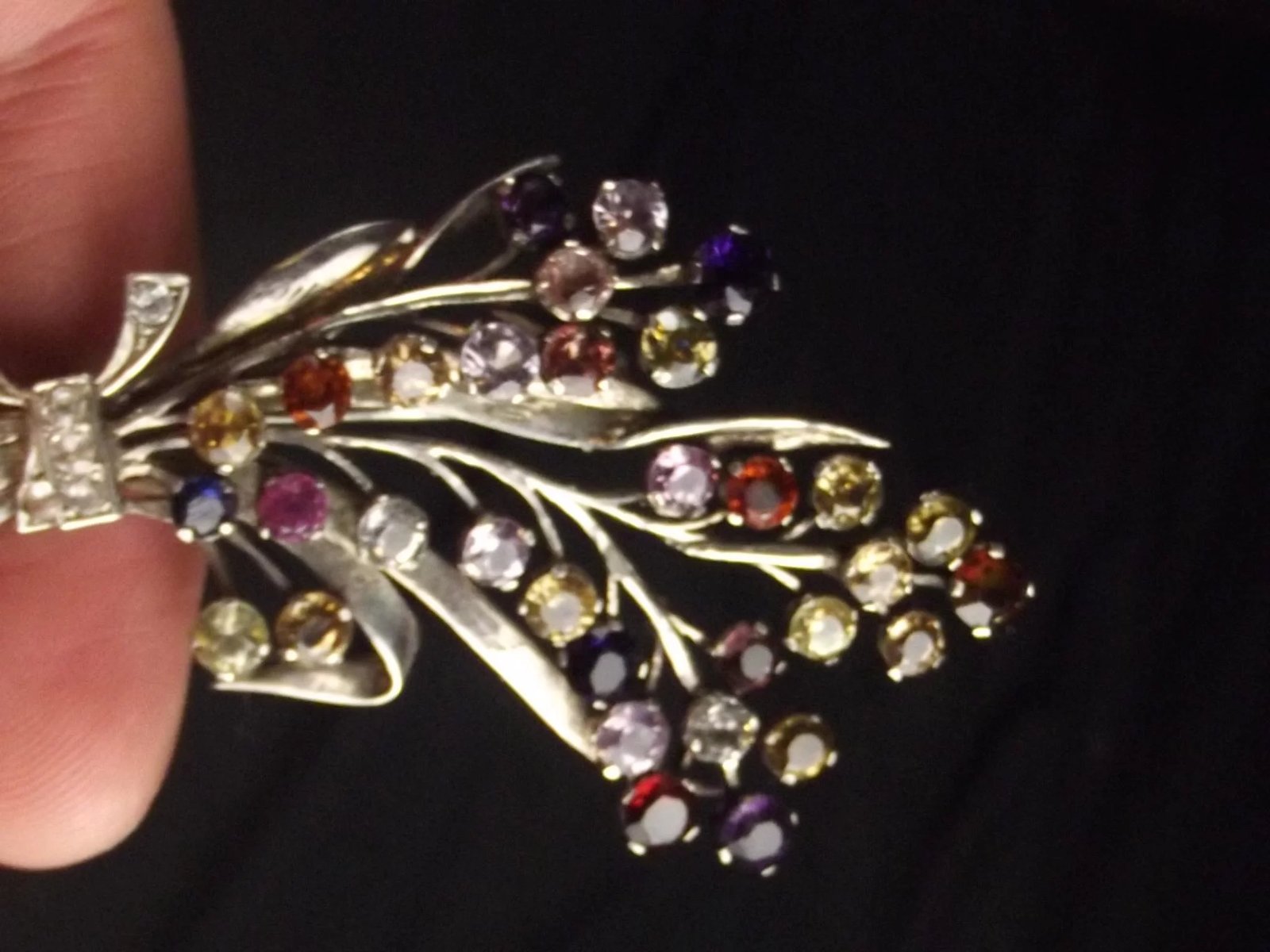 Platinum And Semi Precious Stone Branch Brooch - Image 6