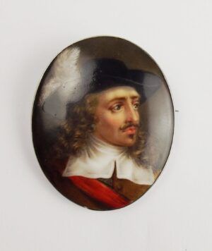 Portrait Miniature Brooch Of An English Civil War Cavalier