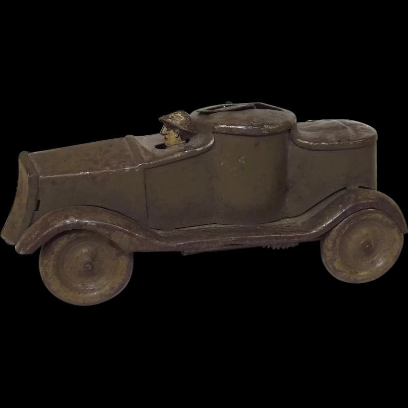 Pre-War French Tinplate Clockwork Toy Armoured Car
