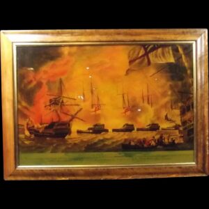 Print On Glass Of The Battle Of The Nile At 10 O’clock At Night After R. Dodd