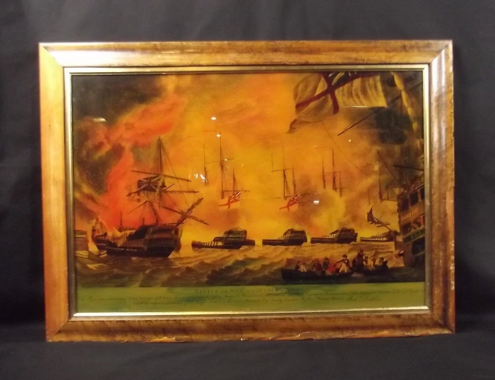 Print On Glass Of The Battle Of The Nile At 10 O’clock At Night After R. Dodd - Image 2