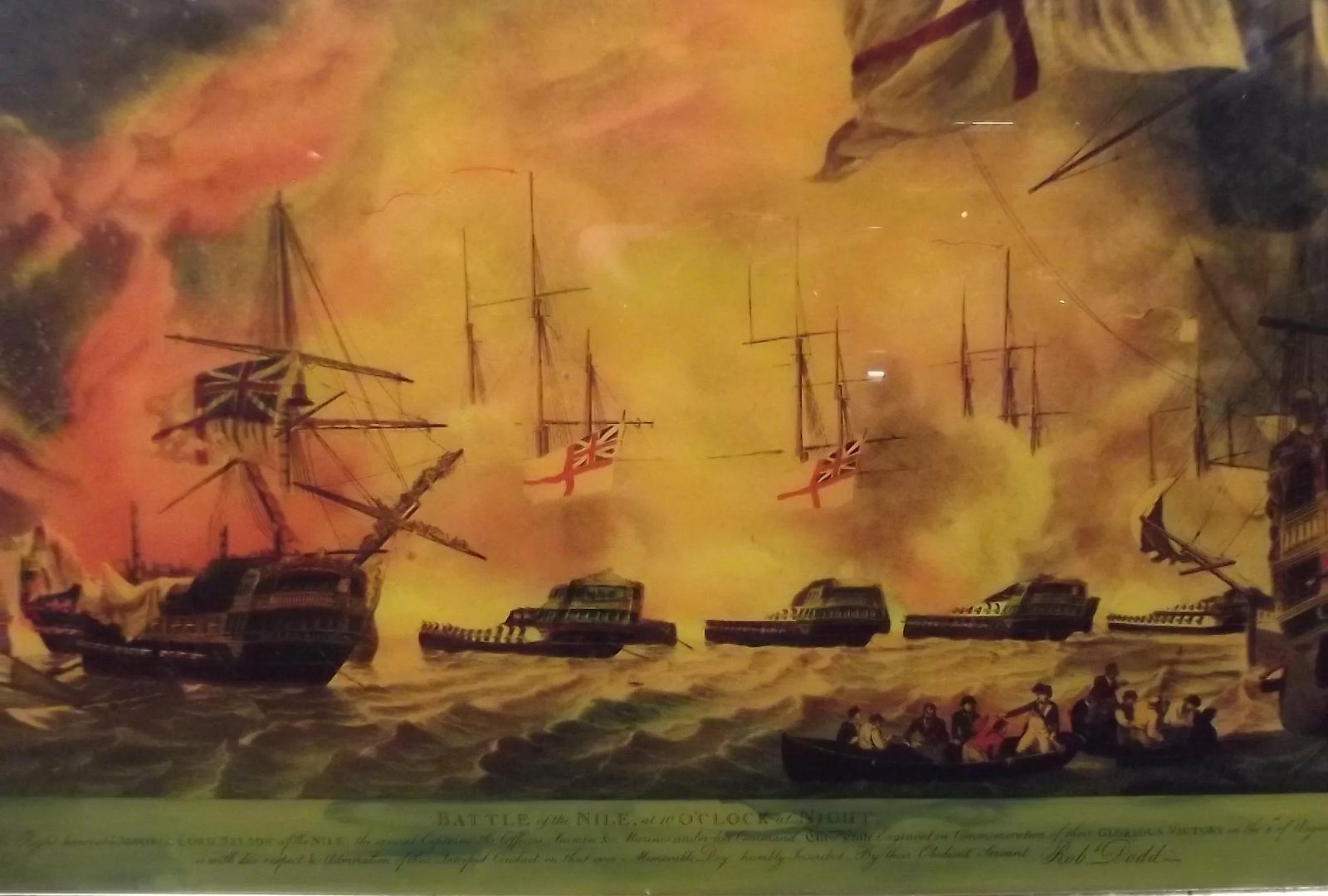 Print On Glass Of The Battle Of The Nile At 10 O’clock At Night After R. Dodd - Image 3