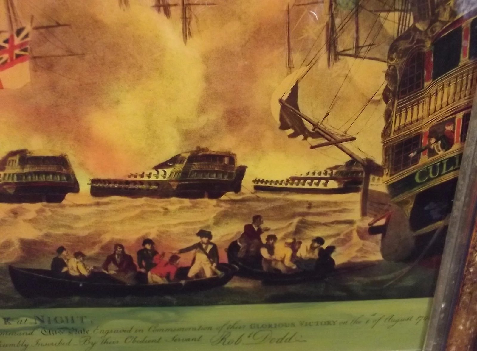 Print On Glass Of The Battle Of The Nile At 10 O’clock At Night After R. Dodd - Image 5