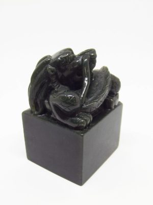 Qing Period Horned Dragon Nephrite Jade Seal