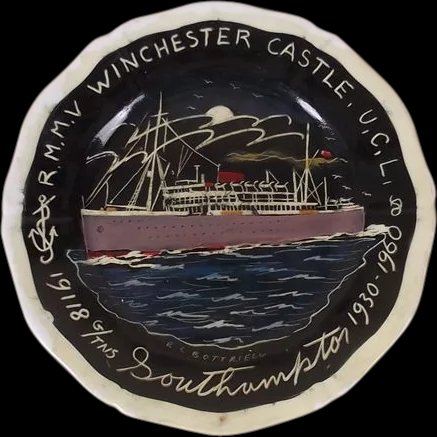 RMMV Winchester Castle Soot Etched Plate by R C Bottriell
