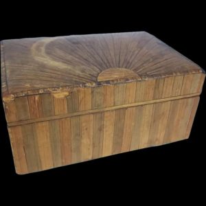 Regency Box Circa 1810 Decorated With Straw Work In A Sunburst Pattern