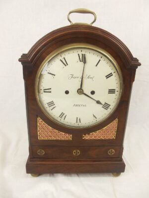 Regency Mahogany And Brass Inlaid Twin Fusee Bracket Clock Farr & Son Bristol