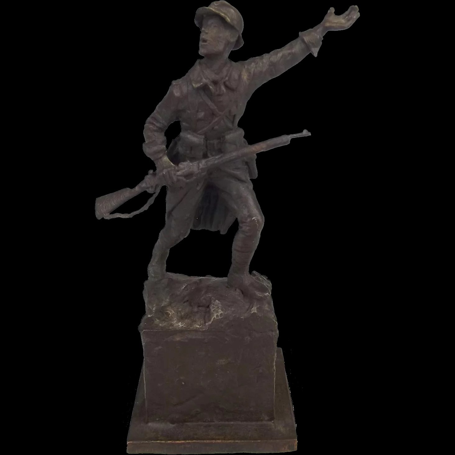 Robert Truscott Bronze Figure Of A WW1 French Infantry Soldier