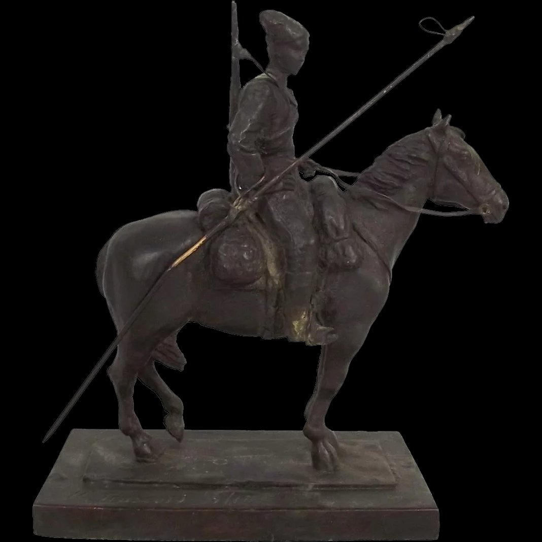 Robert Truscott Bronze Figure - WW1 Horse Mounted Cossack Ltd Ed. 5/15