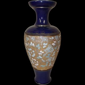 Royal Doulton Slaters Patent Large Vase In Gold & Blue 1897-1902