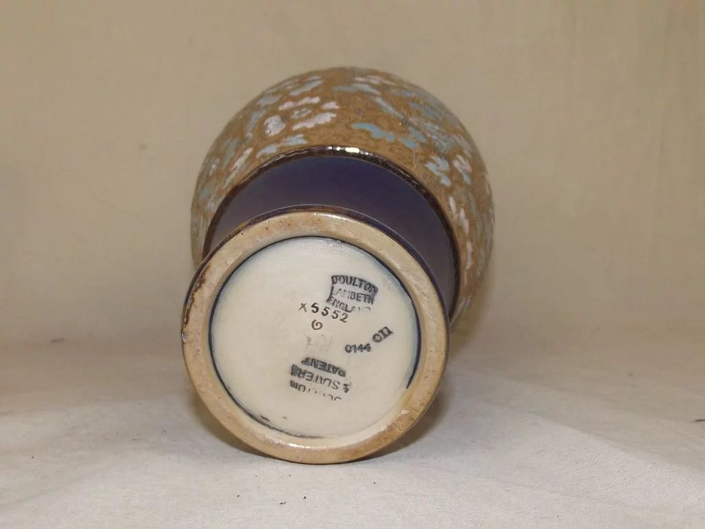 Royal Doulton Slaters Patent Large Vase In Gold & Blue 1897-1902 - Image 5