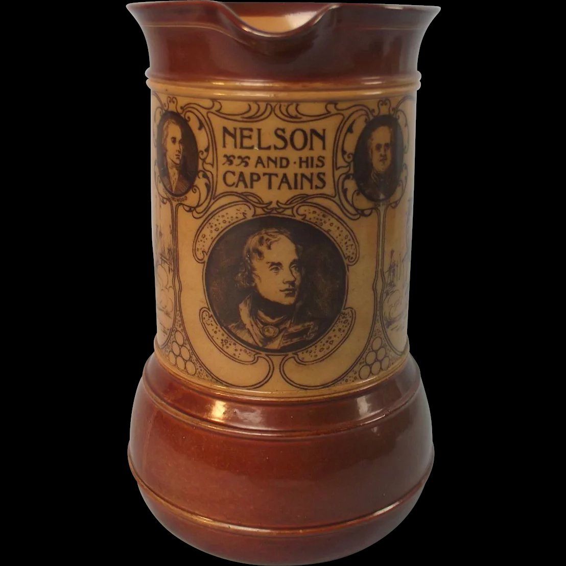 Royal Doulton Stoneware Jug Nelson And His Captains (Brown)
