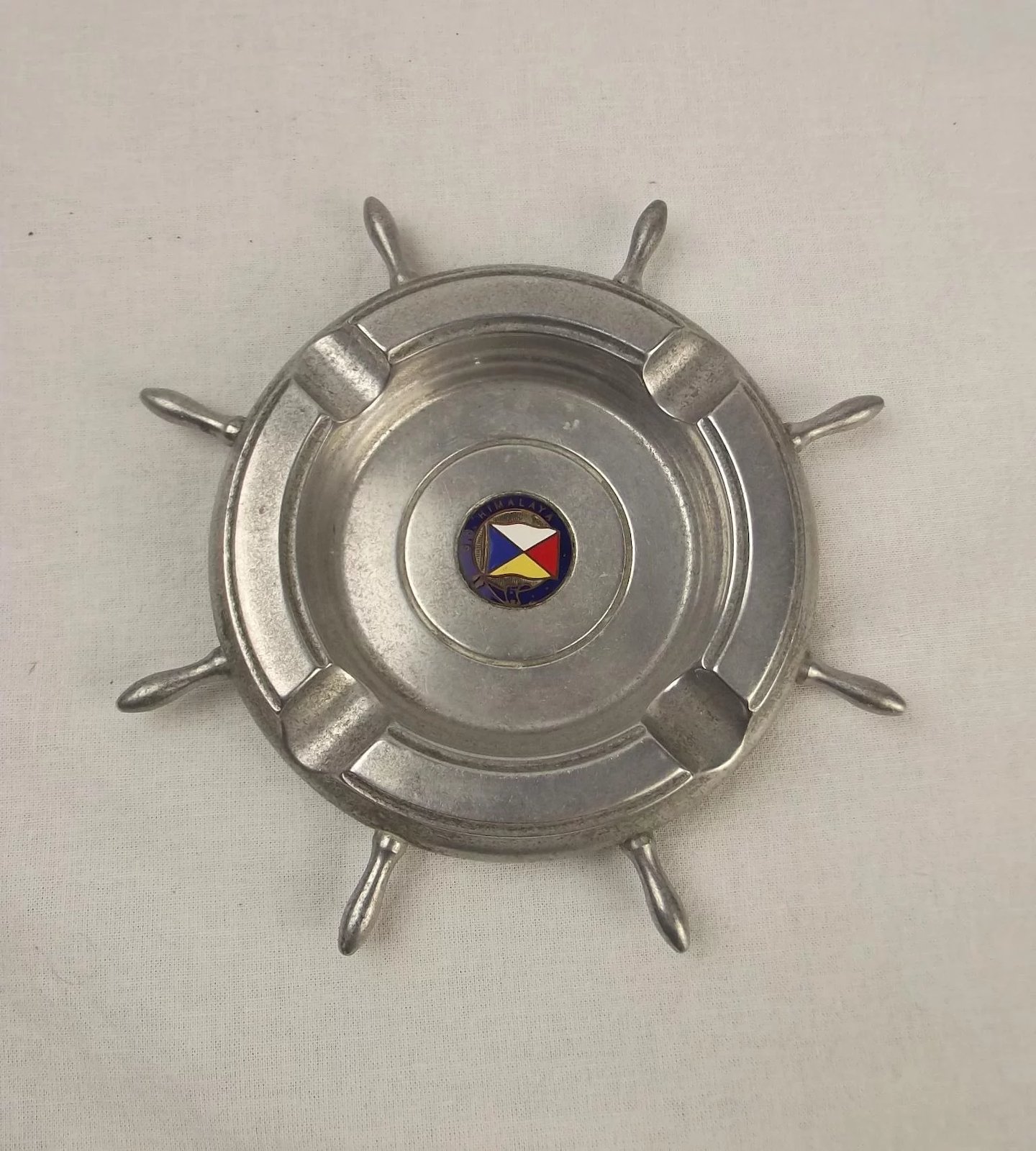 SS Himalaya Ships Wheel Shaped Ashtray - Image 2