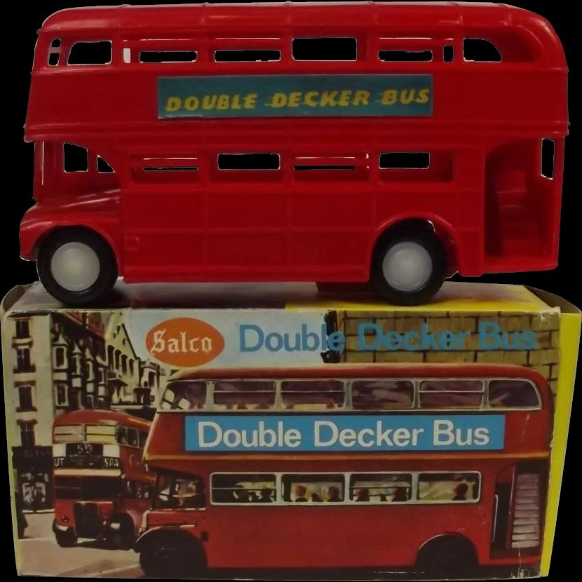 Salco 454 -Red Friction Powered Double Decker Bus