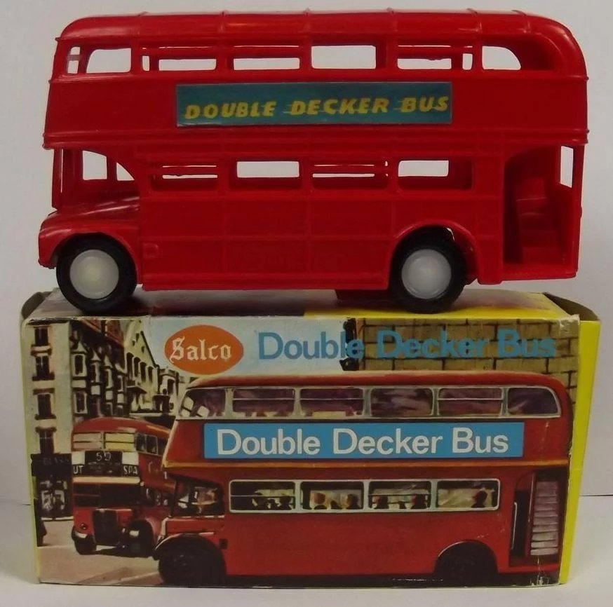 Salco 454 -Red Friction Powered Double Decker Bus - Image 2