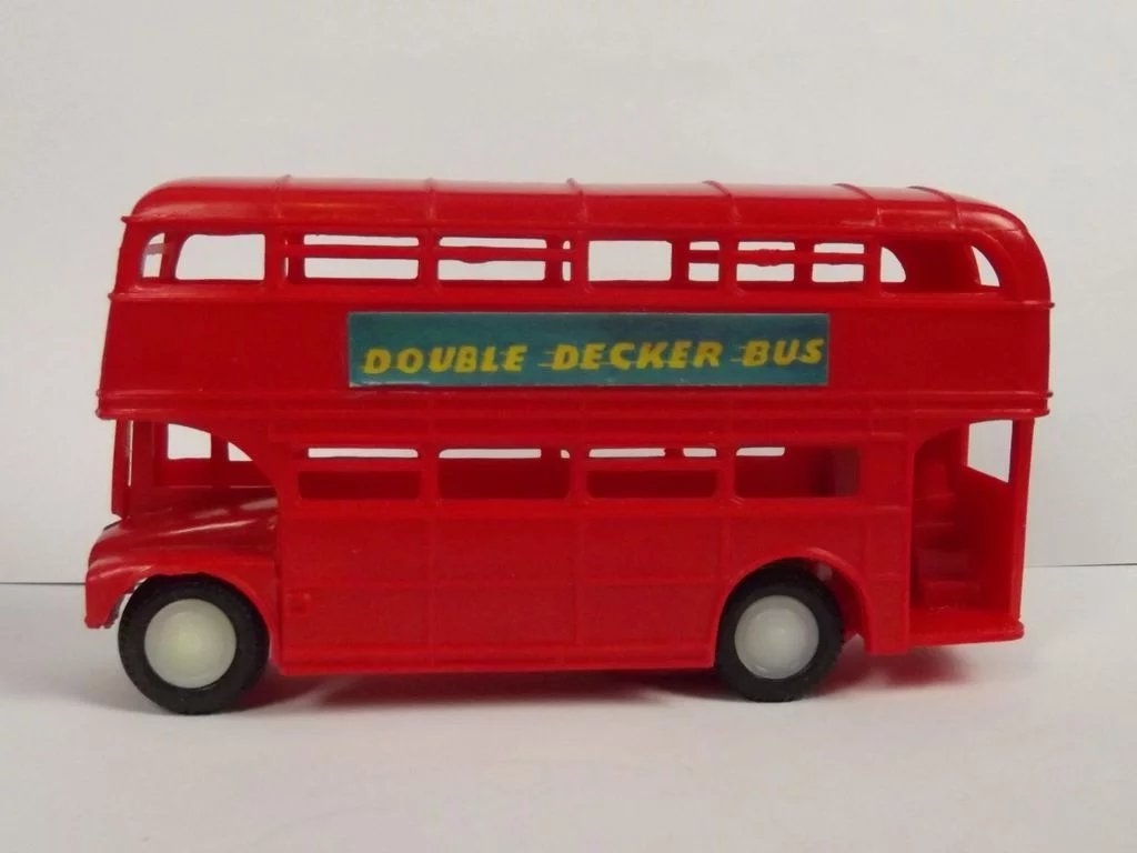 Salco 454 -Red Friction Powered Double Decker Bus - Image 3