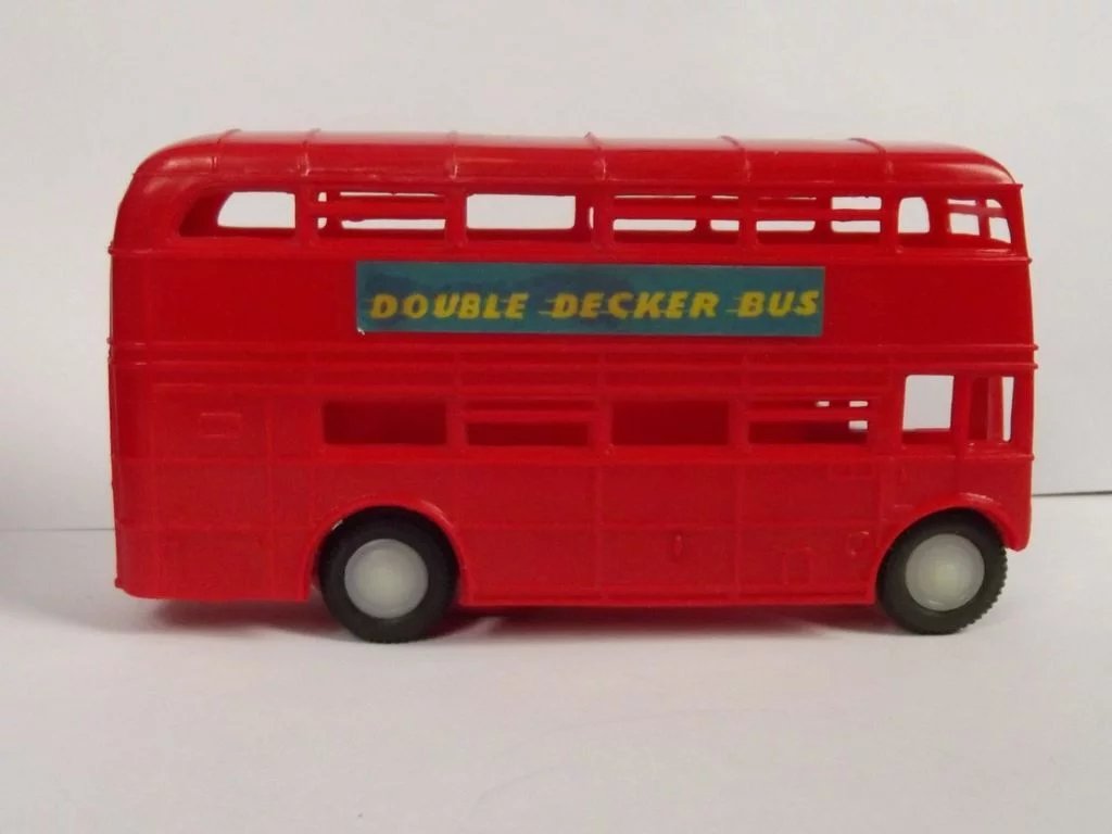 Salco 454 -Red Friction Powered Double Decker Bus - Image 5