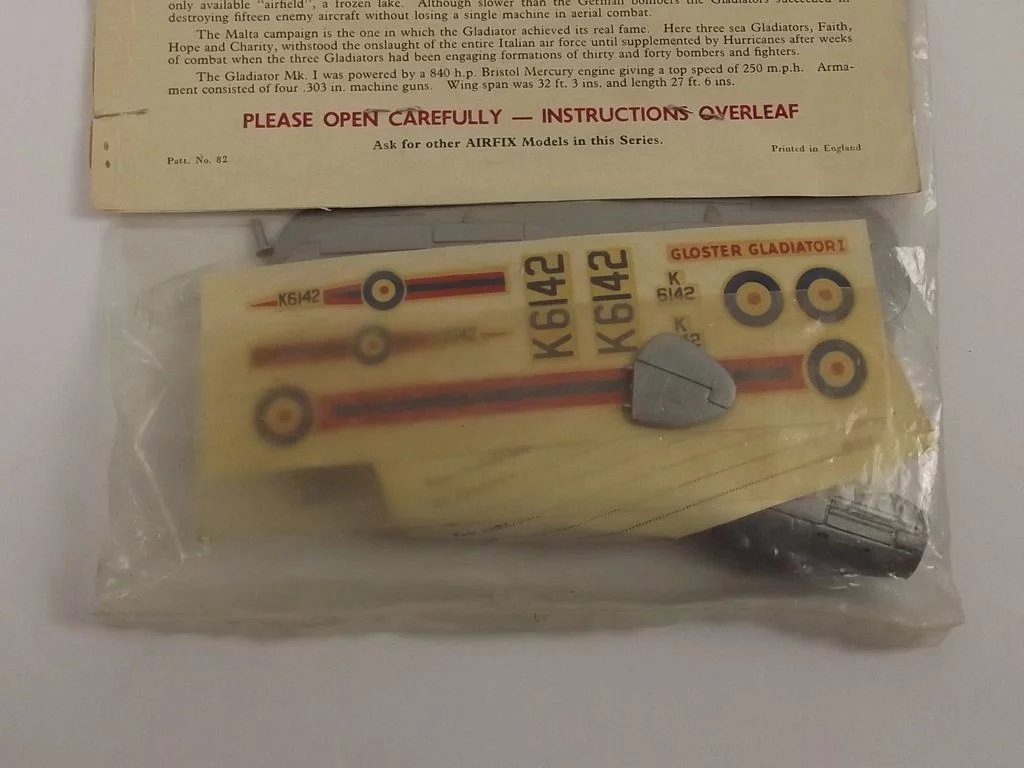 Sealed Airfix 1/72nd Scale Series 1 Gladiator Mk1 Type 3 Bagged Kit 1963 - Image 3