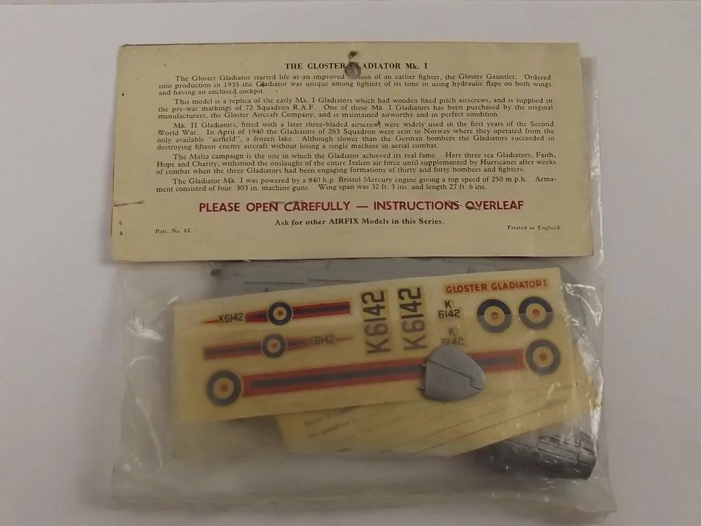 Sealed Airfix 1/72nd Scale Series 1 Gladiator Mk1 Type 3 Bagged Kit 1963 - Image 4