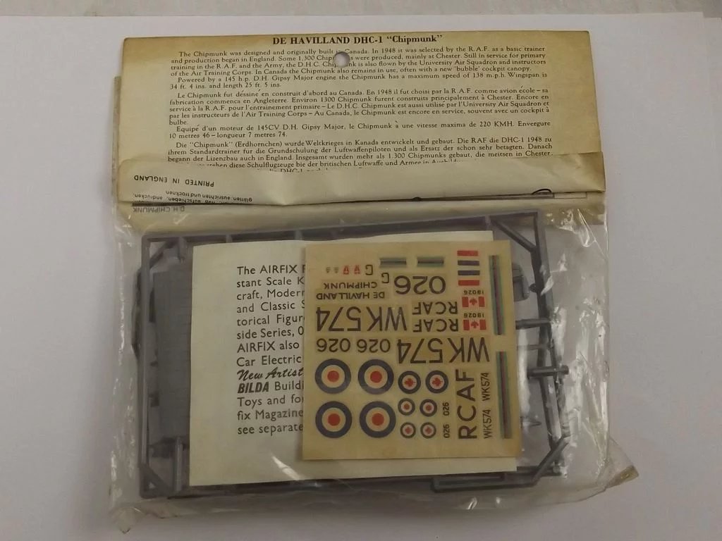 Sealed Airfix 1/72nd Scale Series 1 Chipmunk Type 3 Bagged Kit 1970 - Image 5