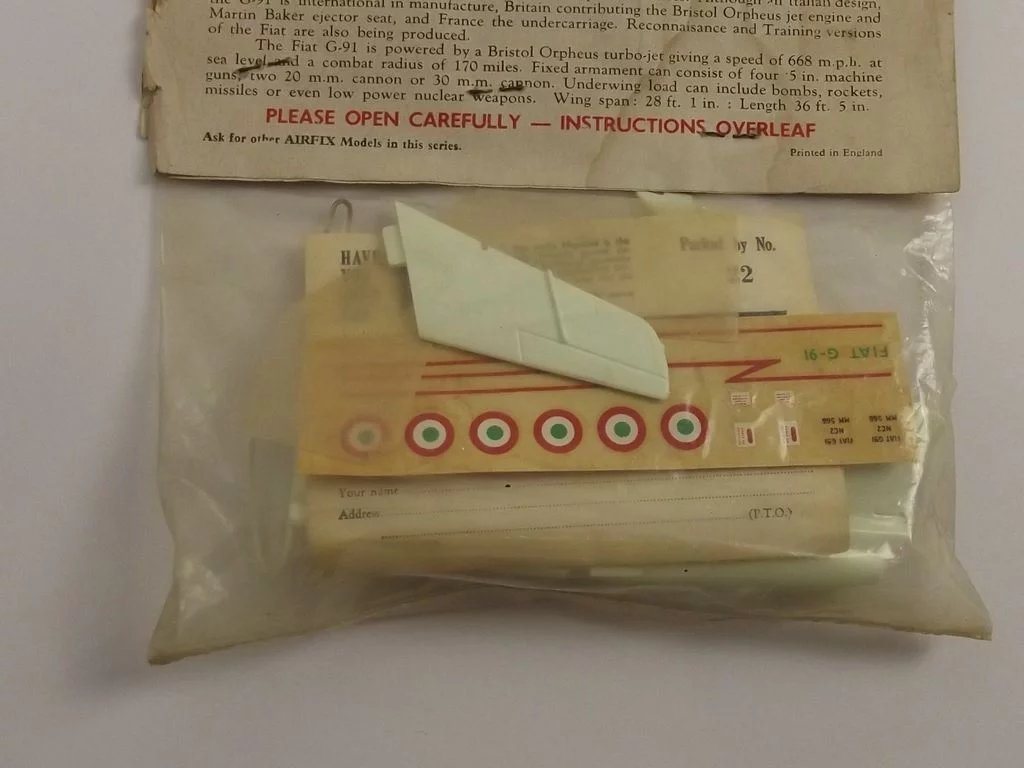 Sealed Airfix 1/72nd Scale Series 1 Fiat G91 Type 2 Bagged Kit 1959 - Image 7