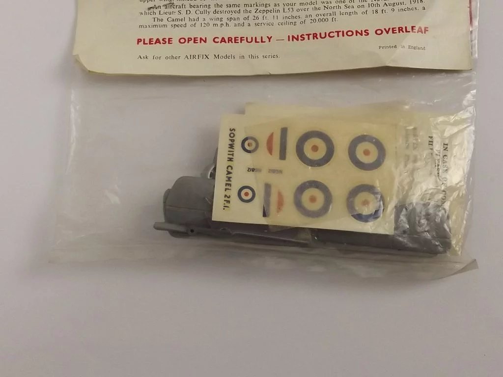 Sealed Airfix 1/72nd Scale Series 1 Sopwith Camel Type 1 Bagged Kit 1957 - Image 7