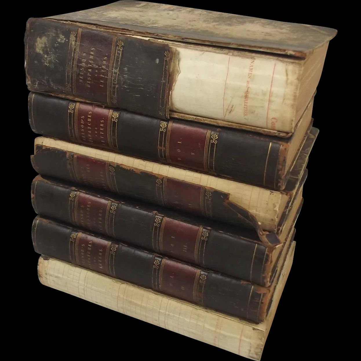 Set Of Six Books Nelsons Despatches And Letters 2nd Edition c1845/6