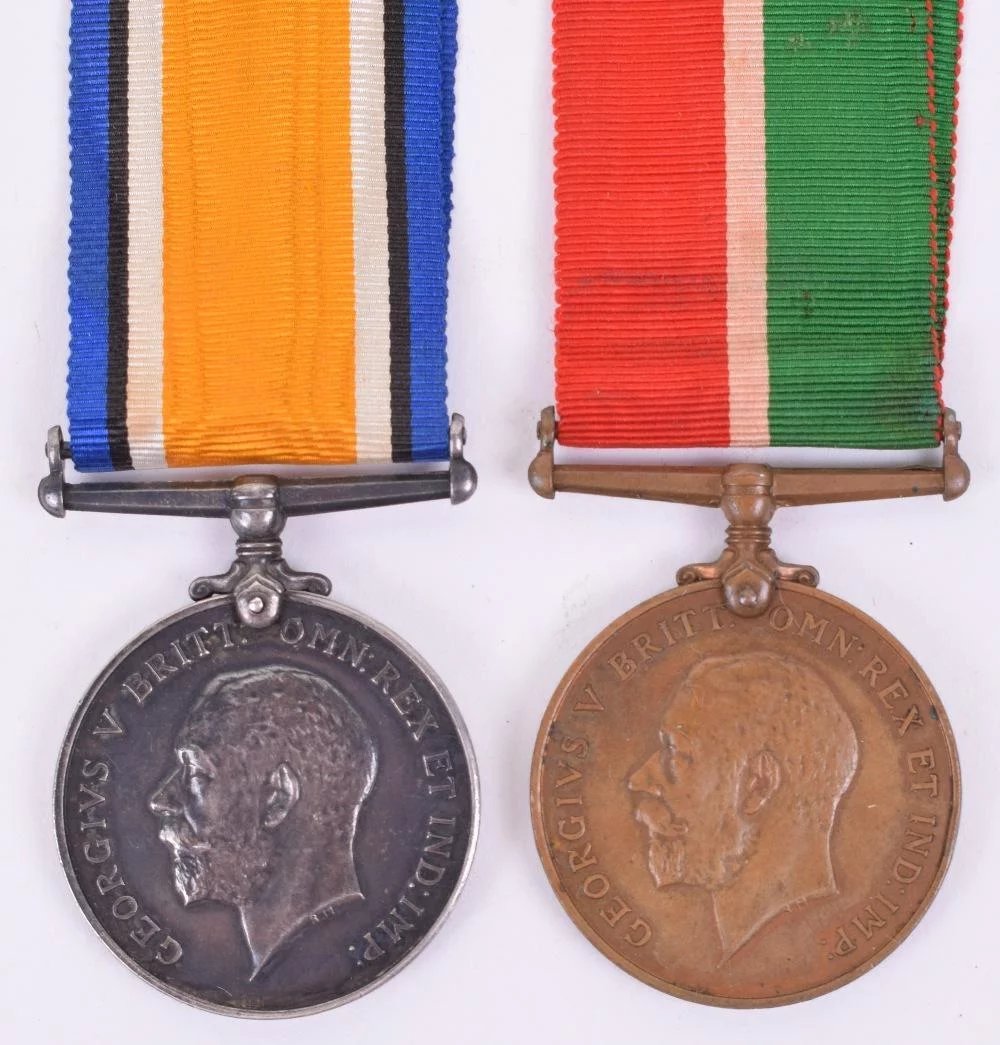Set Of WW1 Medals – British War Medal & George V Mercantile Medal William Davies - Image 2