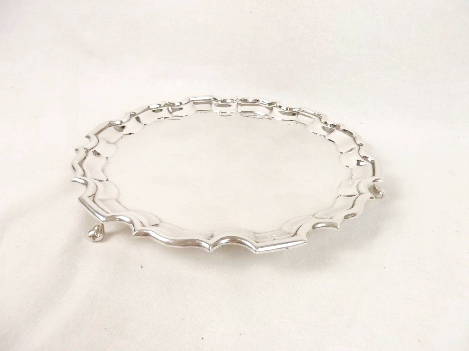 Sheffield 1933 Sterling Silver Footed Salver H.F. & Co