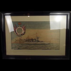 Silk-work Picture of H.M.S. Hawkins