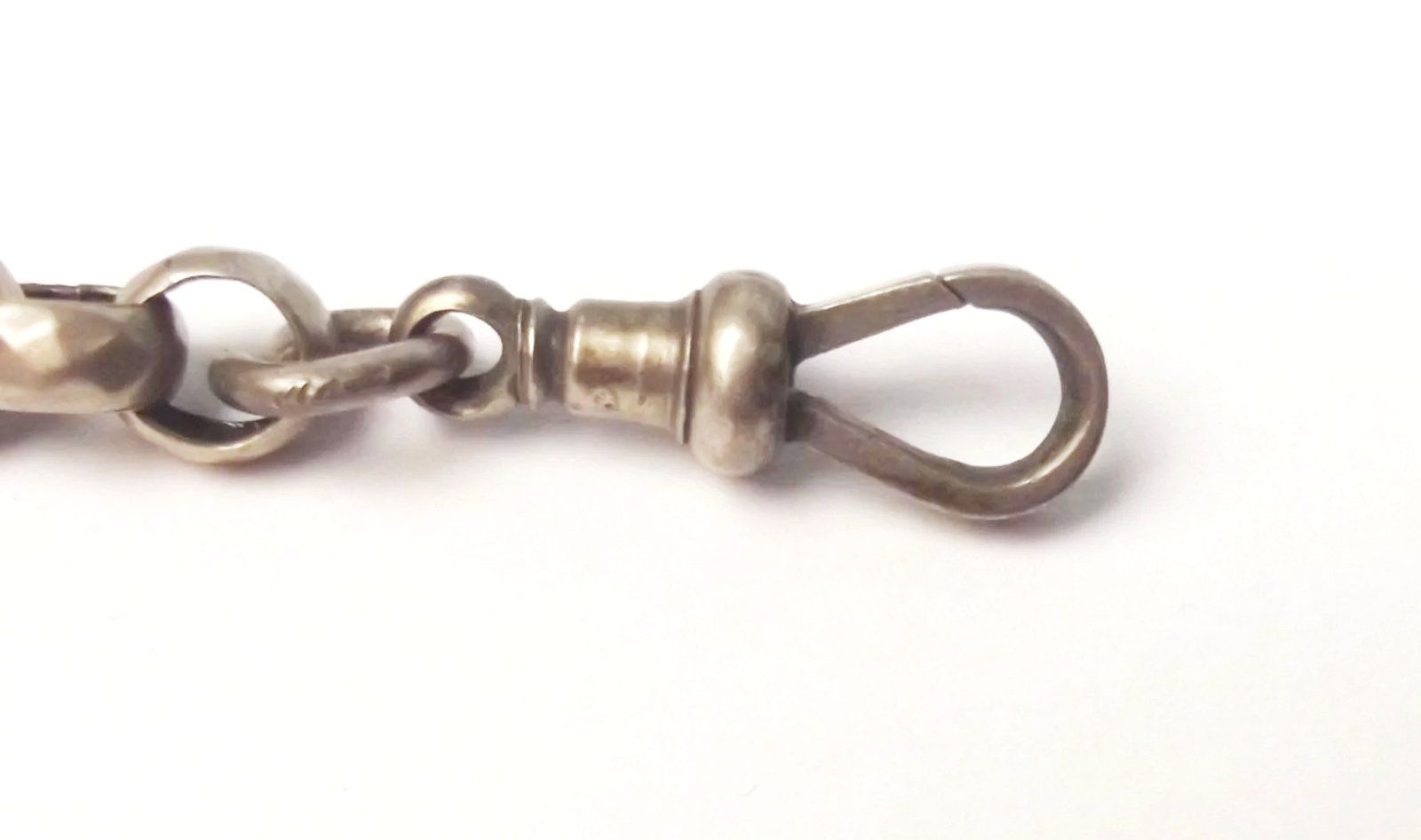 Silver Albert Watch Chain With Long Double Links - Image 2