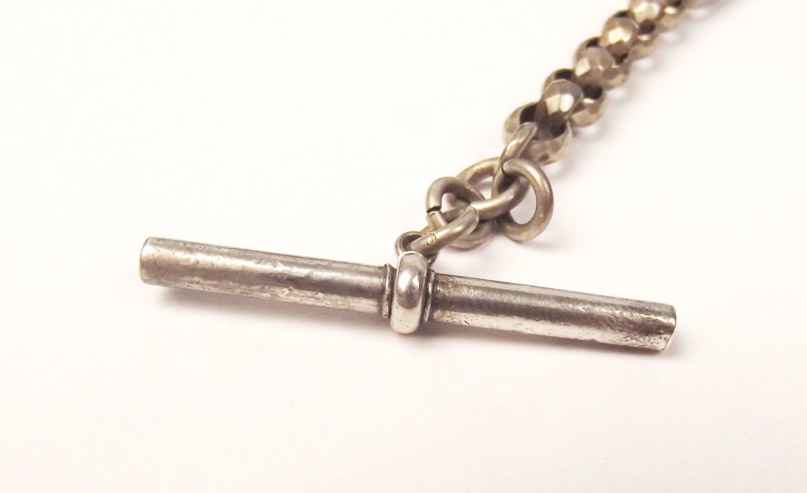 Silver Albert Watch Chain With Long Double Links - Image 5