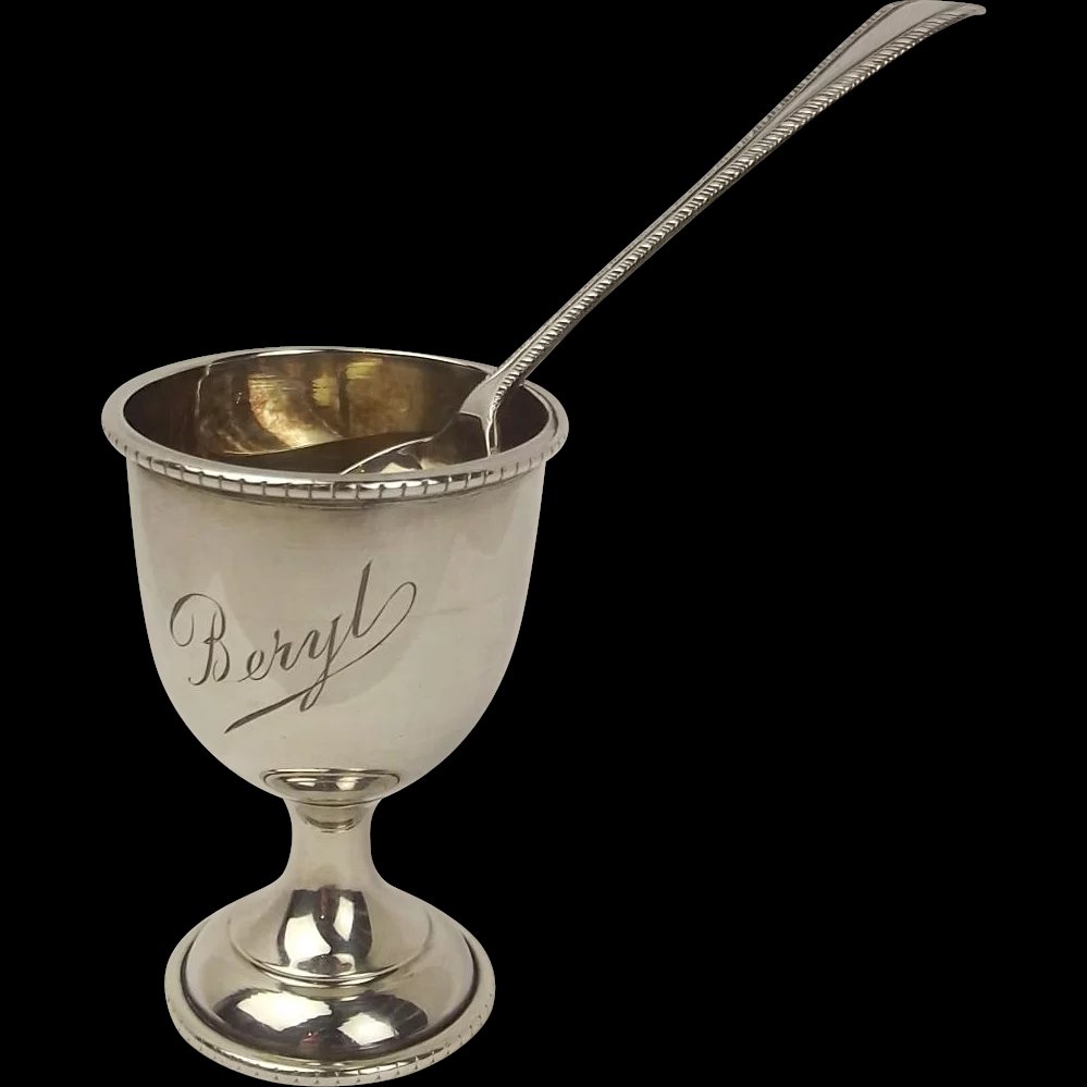 Silver Egg Cup & Spoon 1938
