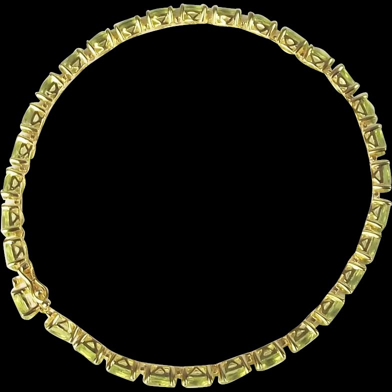 Silver & Gold Vermeil 15CTW Peridot Tennis Bracelet