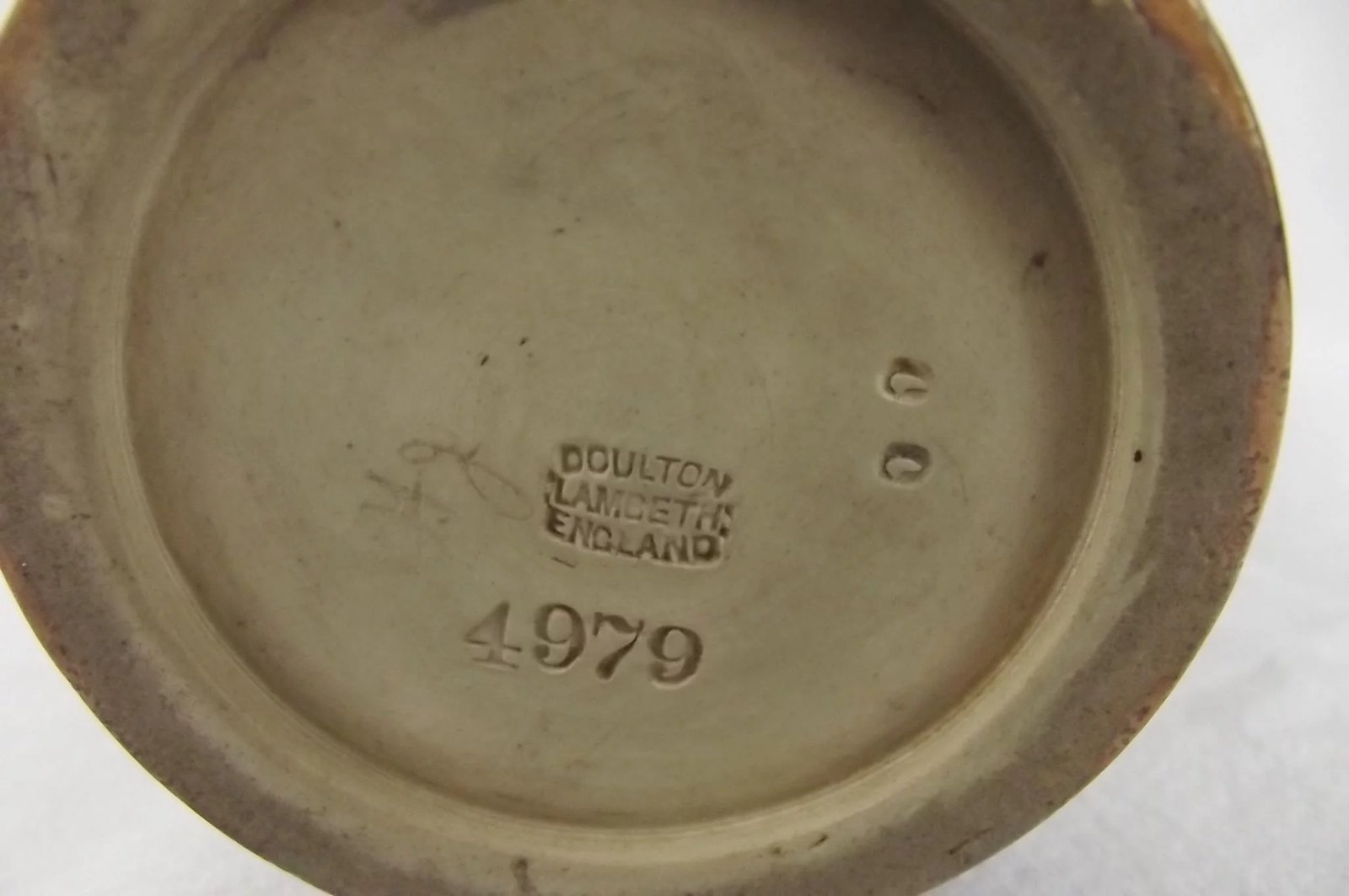 Silver Rimmed Doulton Lambeth Stoneware Pottery Jug c1897 - Image 7