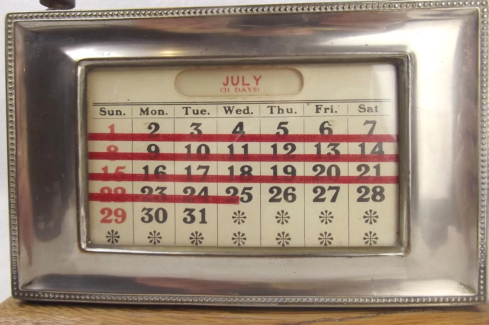 Sliver Plated Frame Perpetual Calendar - Image 2