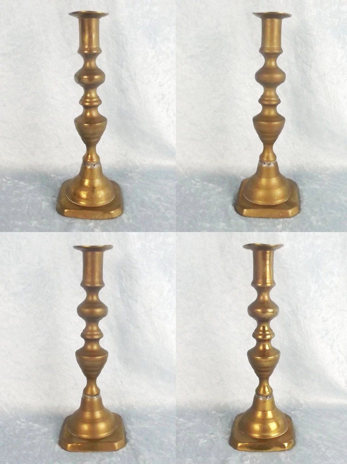 Small Pair Of 19th Century Brass Ejector Candlestick #5 - Image 5